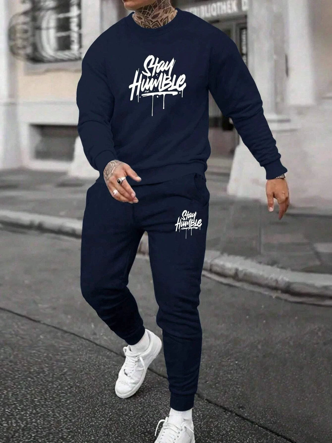 Round Neck Sweater Suit For Men