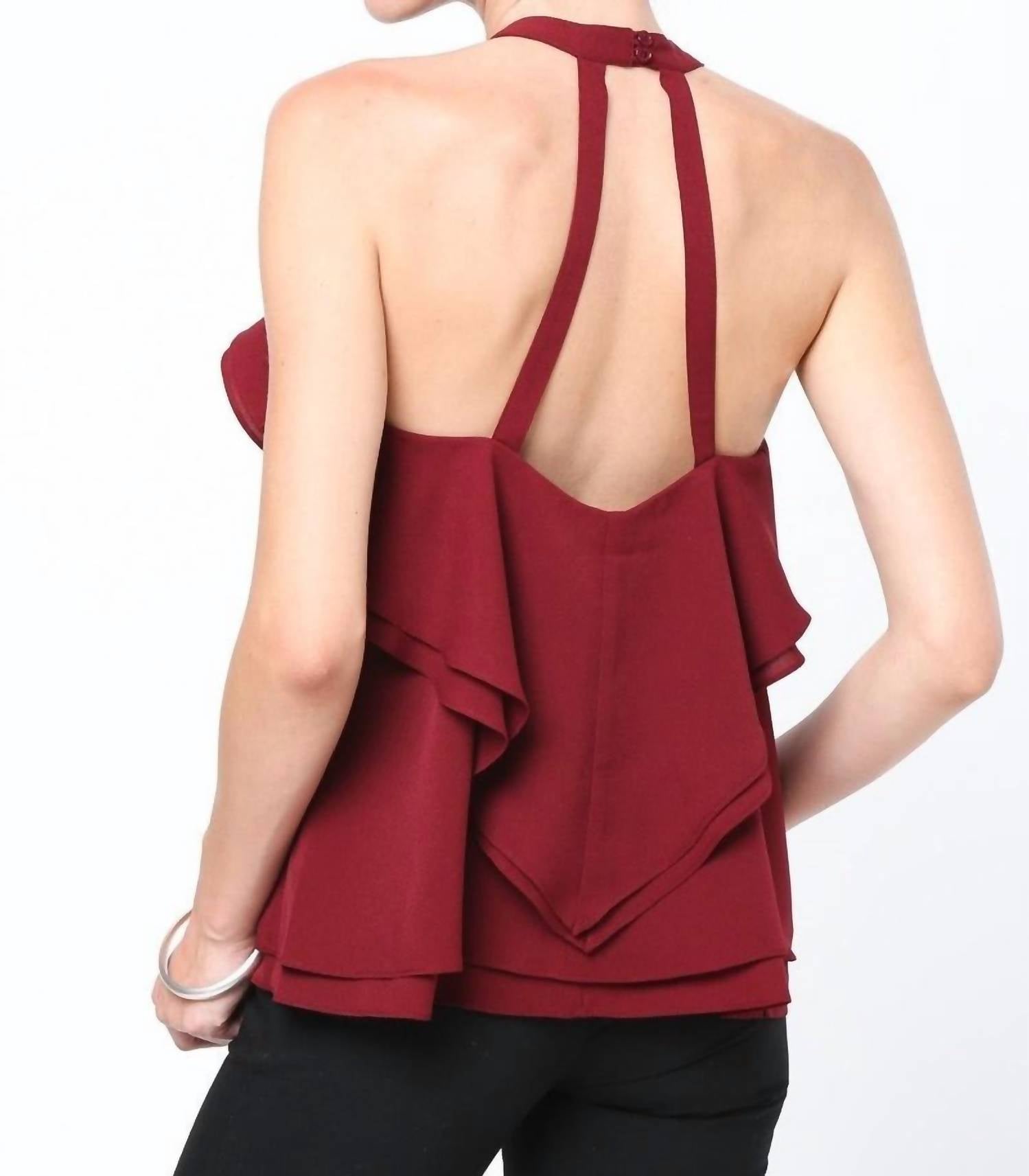 Two Layer Ruffle Halter Top