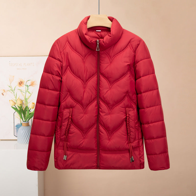 Fashion Stand Collar Pure Color Cotton Clothing Women