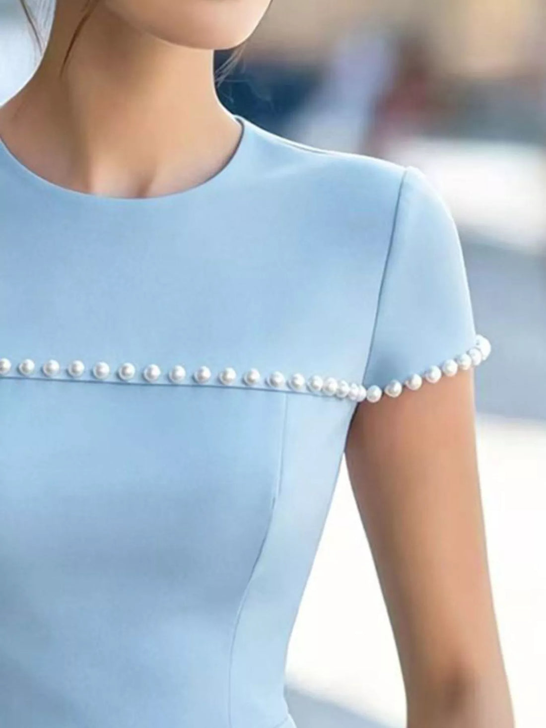Women's Pearl Embellished Peplum T-Shirt