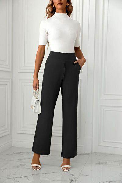 High Waist Straight Leg Pants for Women in Various Sizes
