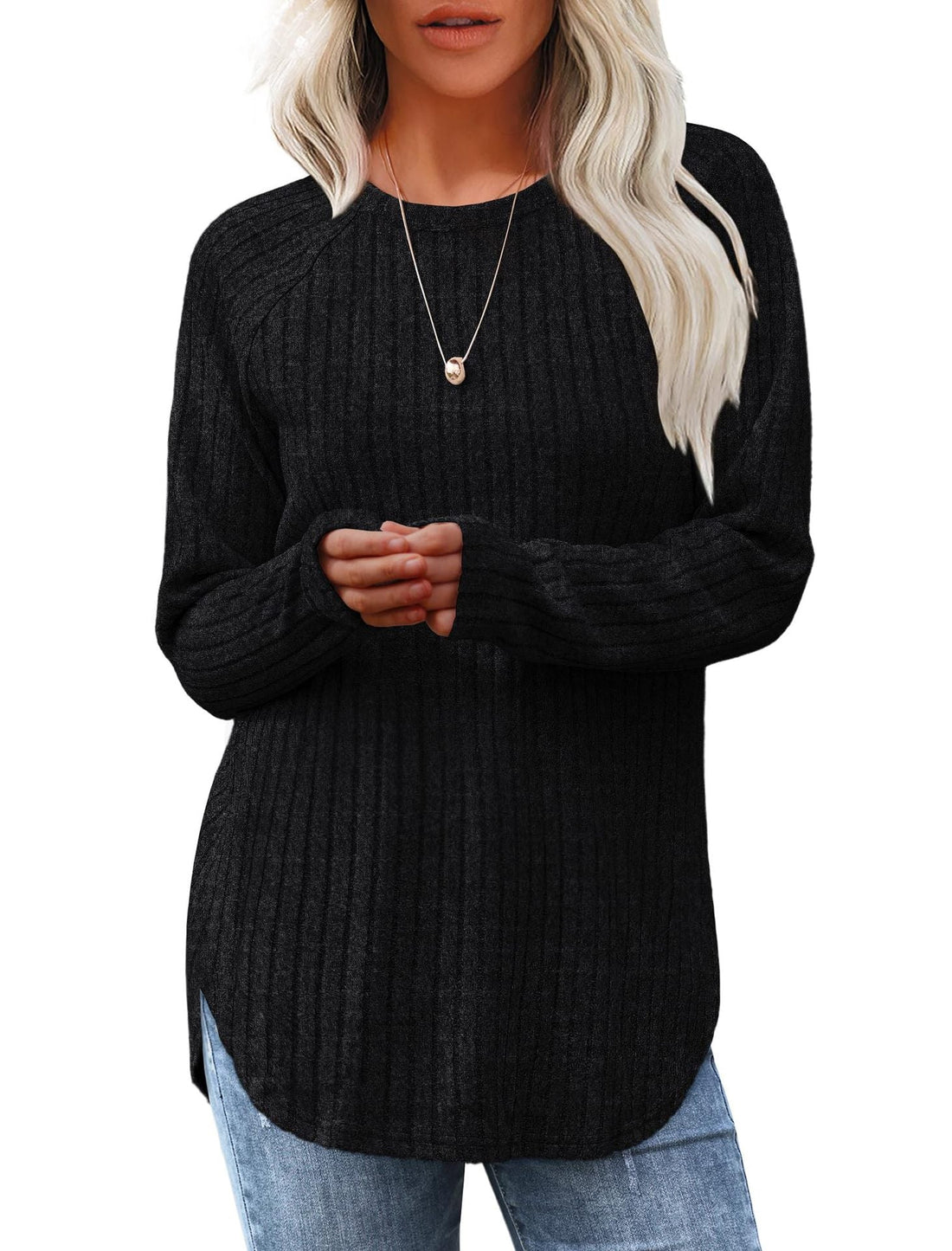 2026 European And American Women's Autumn New Loose Round Neck Base Shirt Long Sleeved Shirt