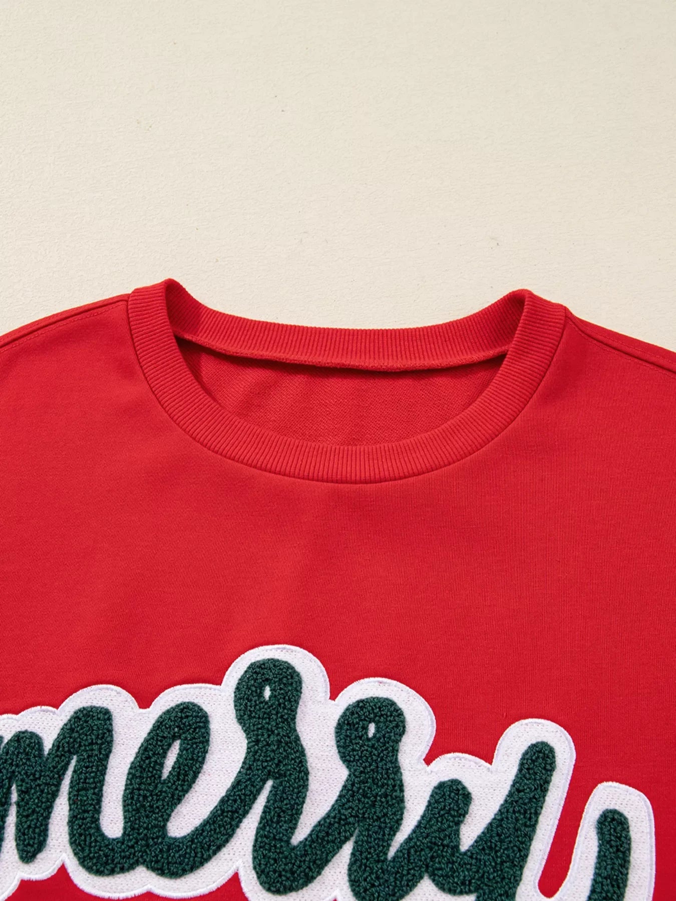 Merry Script Holiday Christmas Graphic Sweatshirt