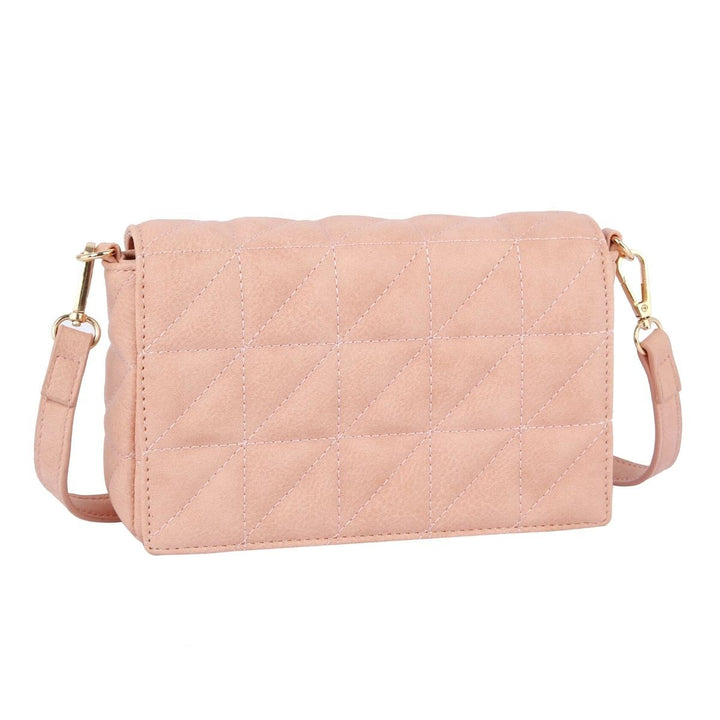 Quilted Boxy Crossbody Bag Blush Stylish Trendy Accessory