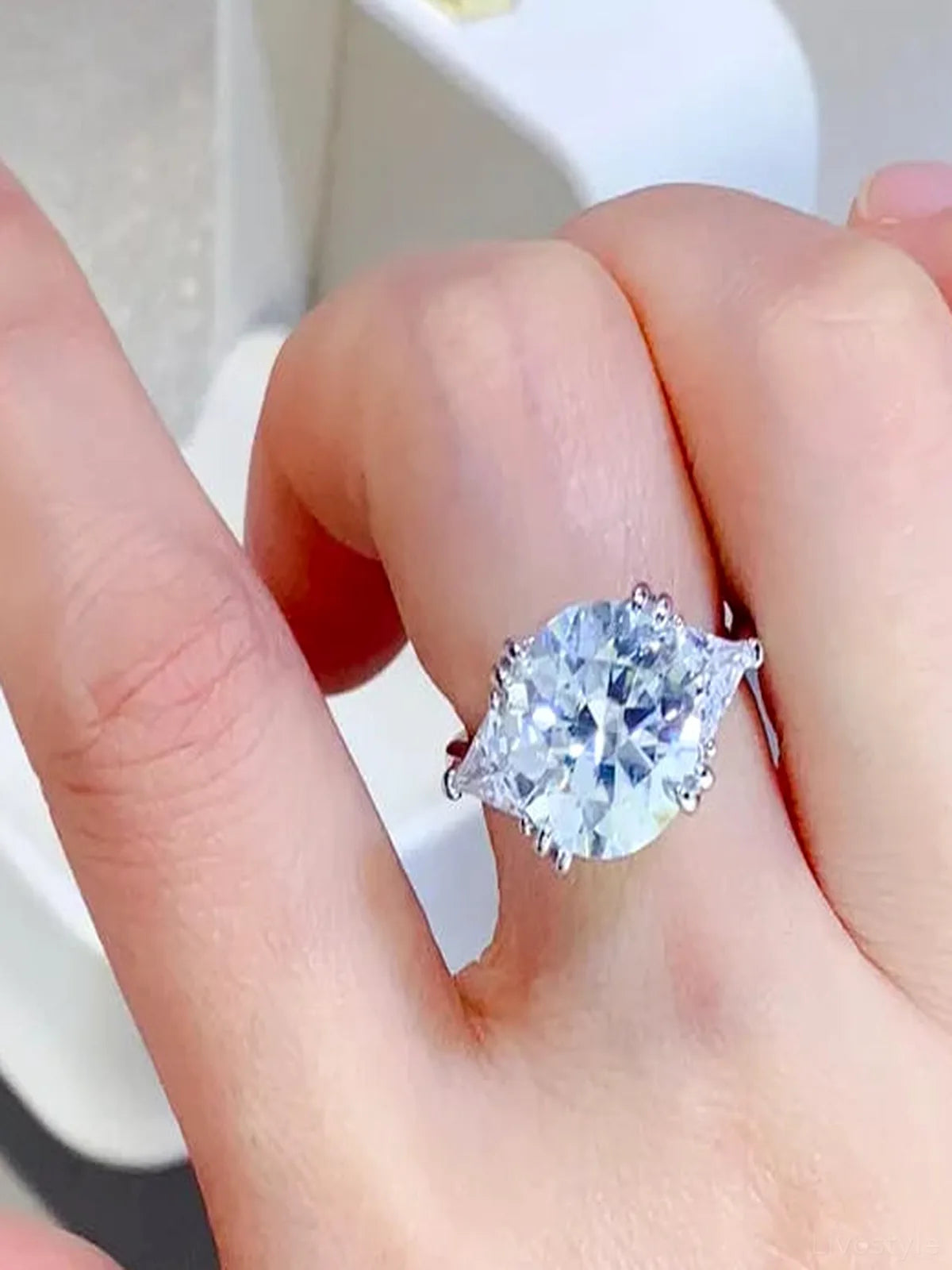 5 Carat Moissanite 925 Sterling Silver Ring — White Statement