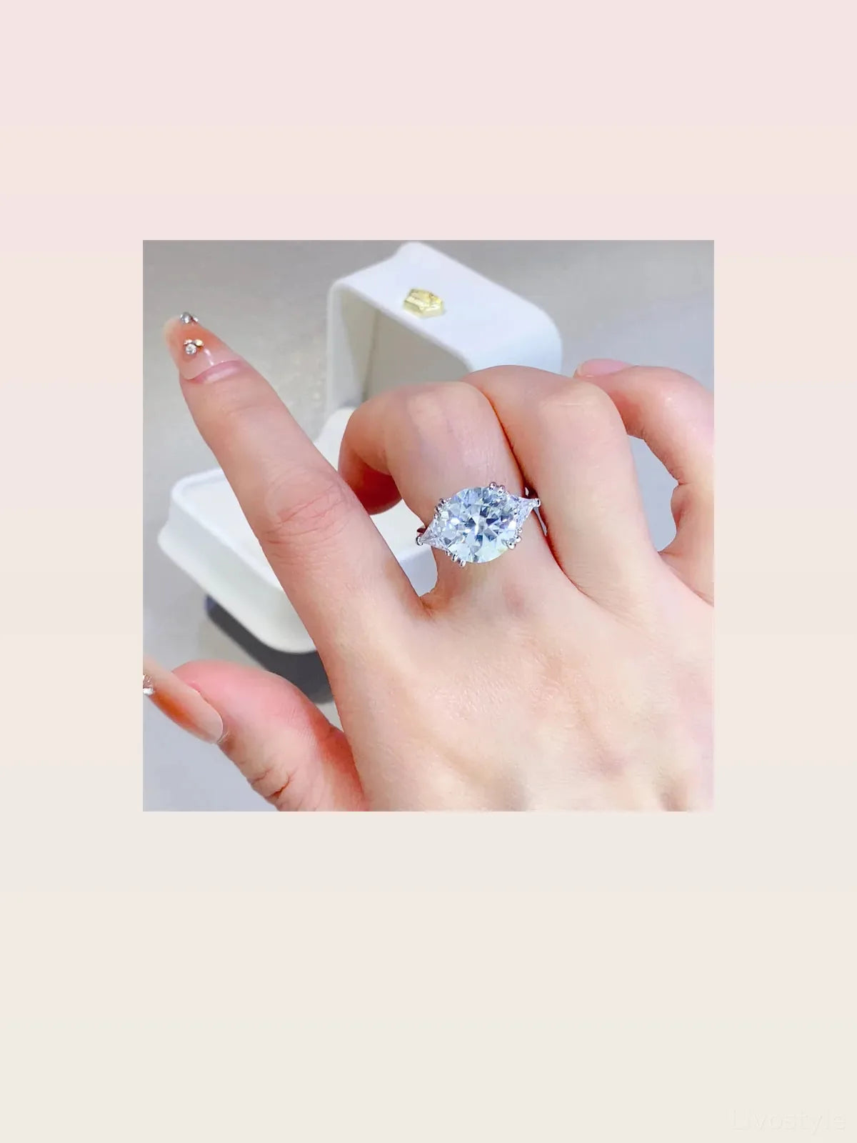5 Carat Moissanite 925 Sterling Silver Ring — White Statement