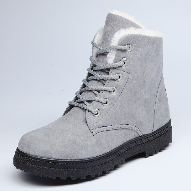 Women's Warm Plush Snow Boots | Cozy Ankle Boots with Rubber Sole