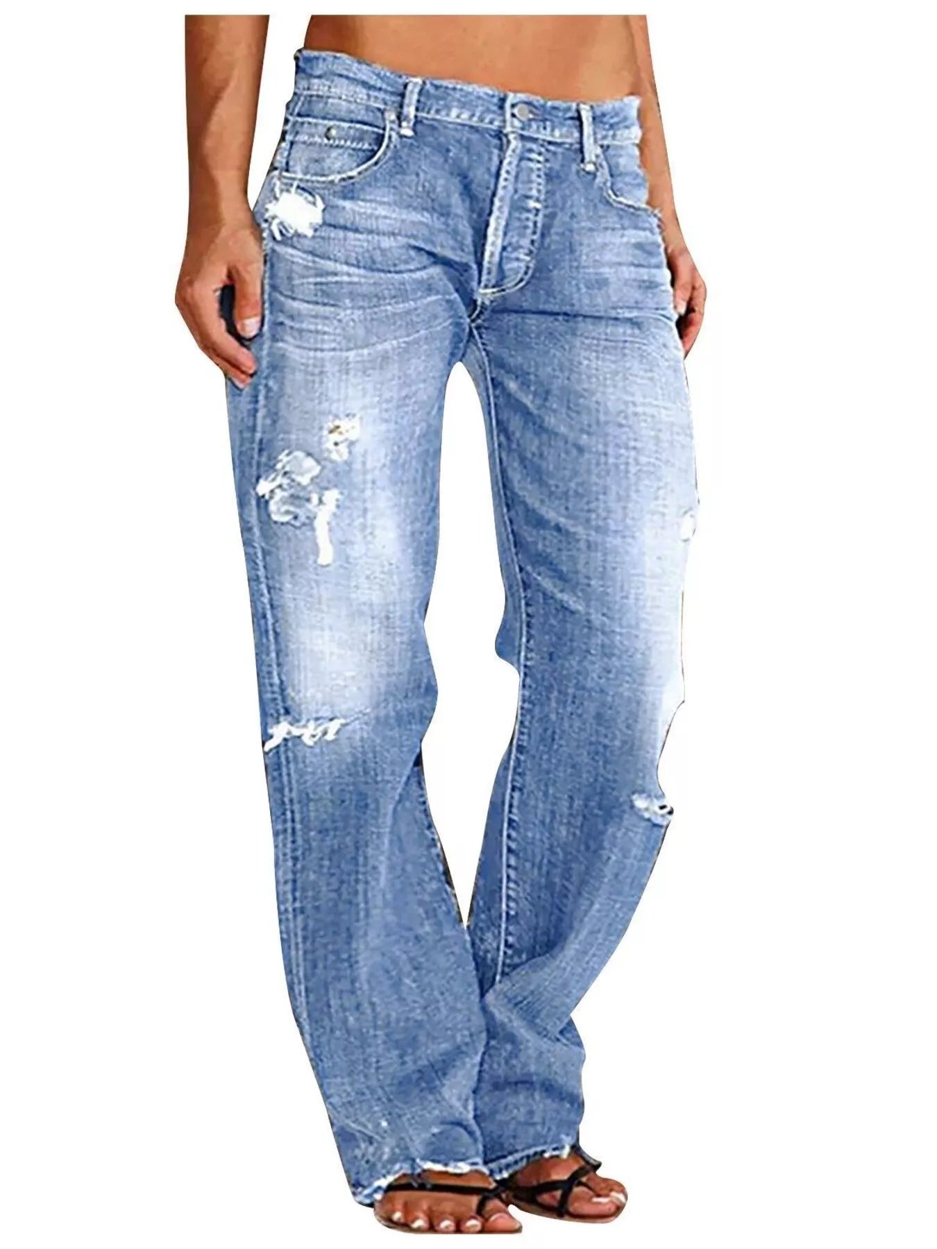 Women's Distressed Loose Fit Jeans