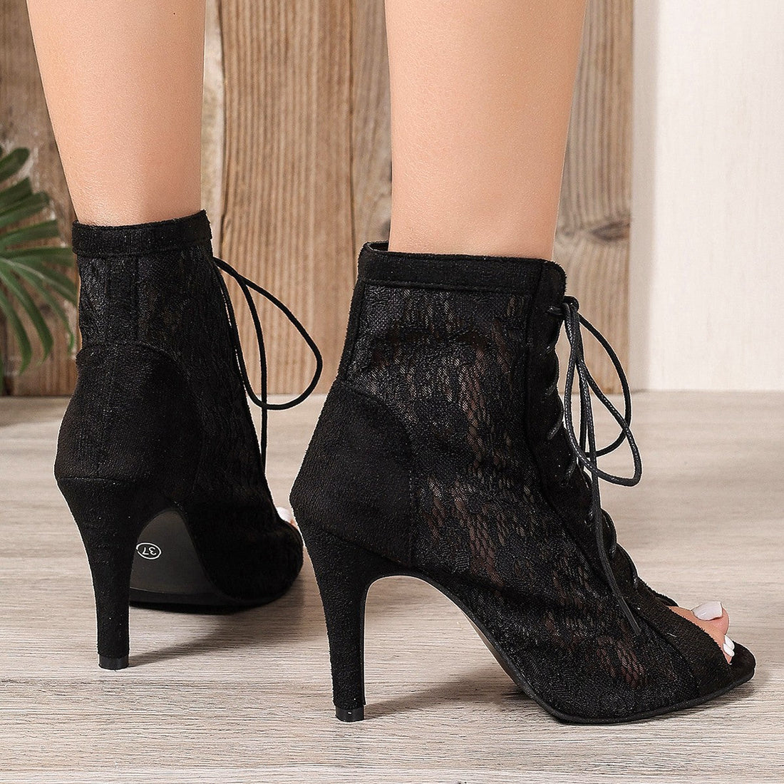 Women’s Hollow Out Fish Mouth Ultra High Heel Sandal Boots