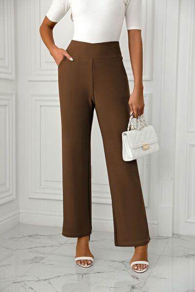 High Waist Straight Leg Pants for Women in Various Sizes