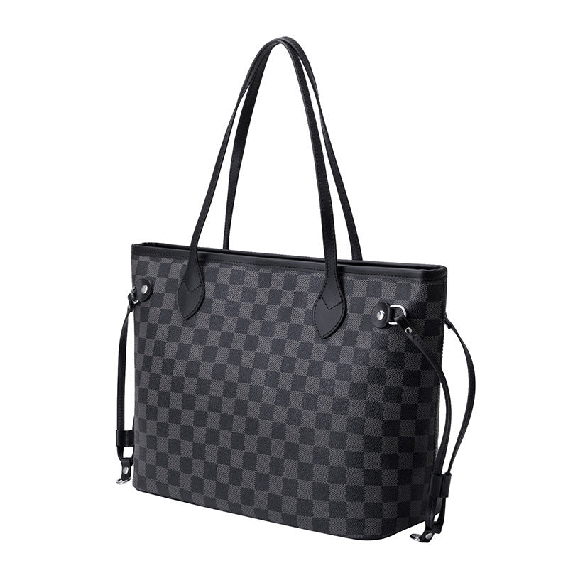 Plaid Tote Bag - Large Capacity Simple Design