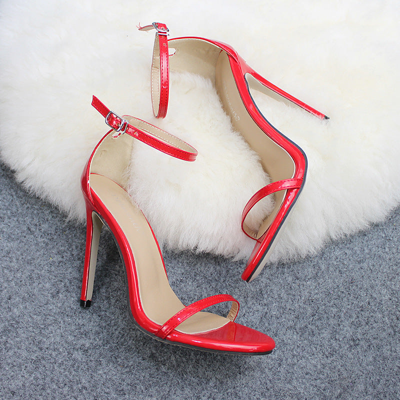 Women's Fish Mouth Stiletto Sandals | Buckle High Heel Open-Toe Heels