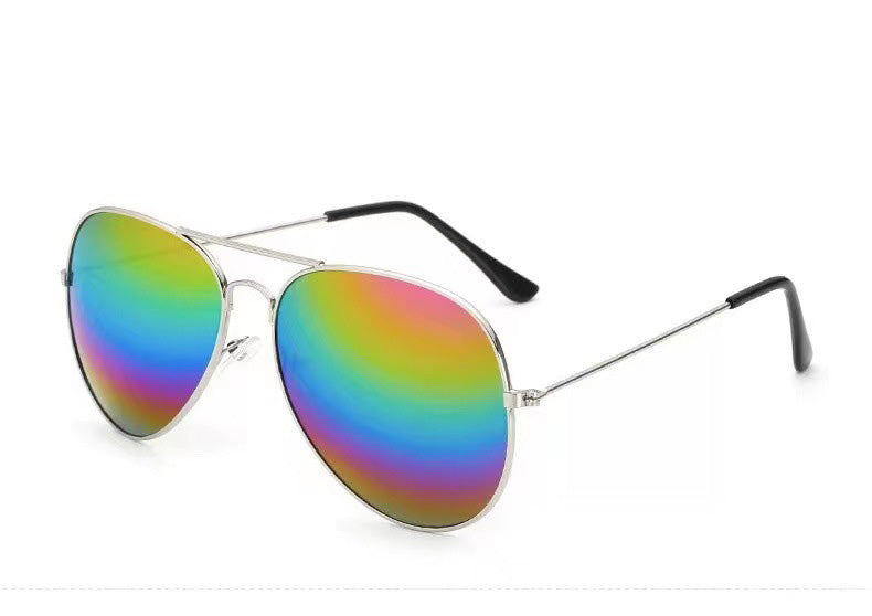 Unisex Aviator Reflective Colorful Sunglasses Classic Pilot Style