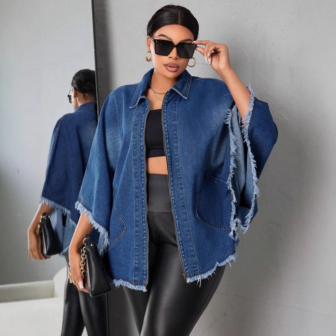 Fashion Loose Lapels Batwing-sleeved Jacket Coat