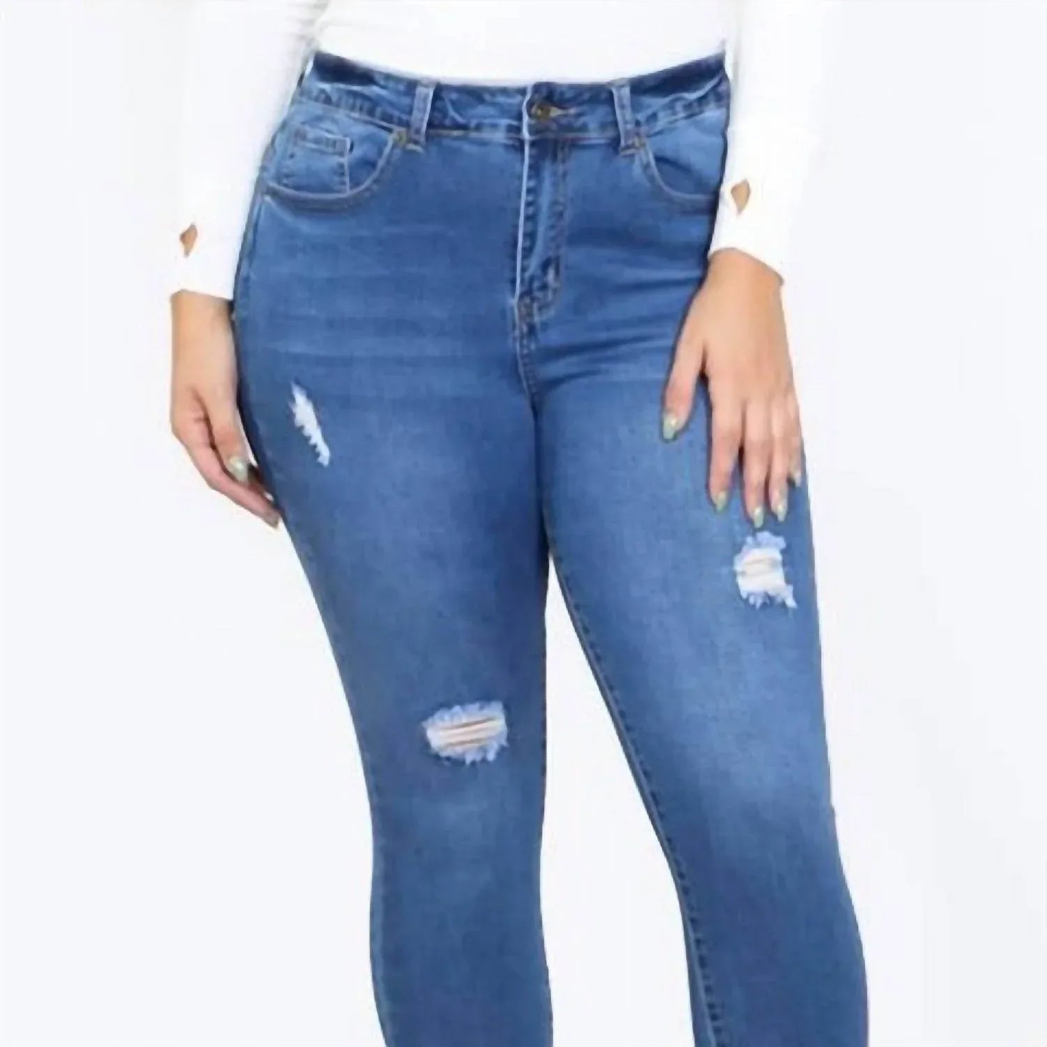 Plus Size Ripped Skinny Jeans