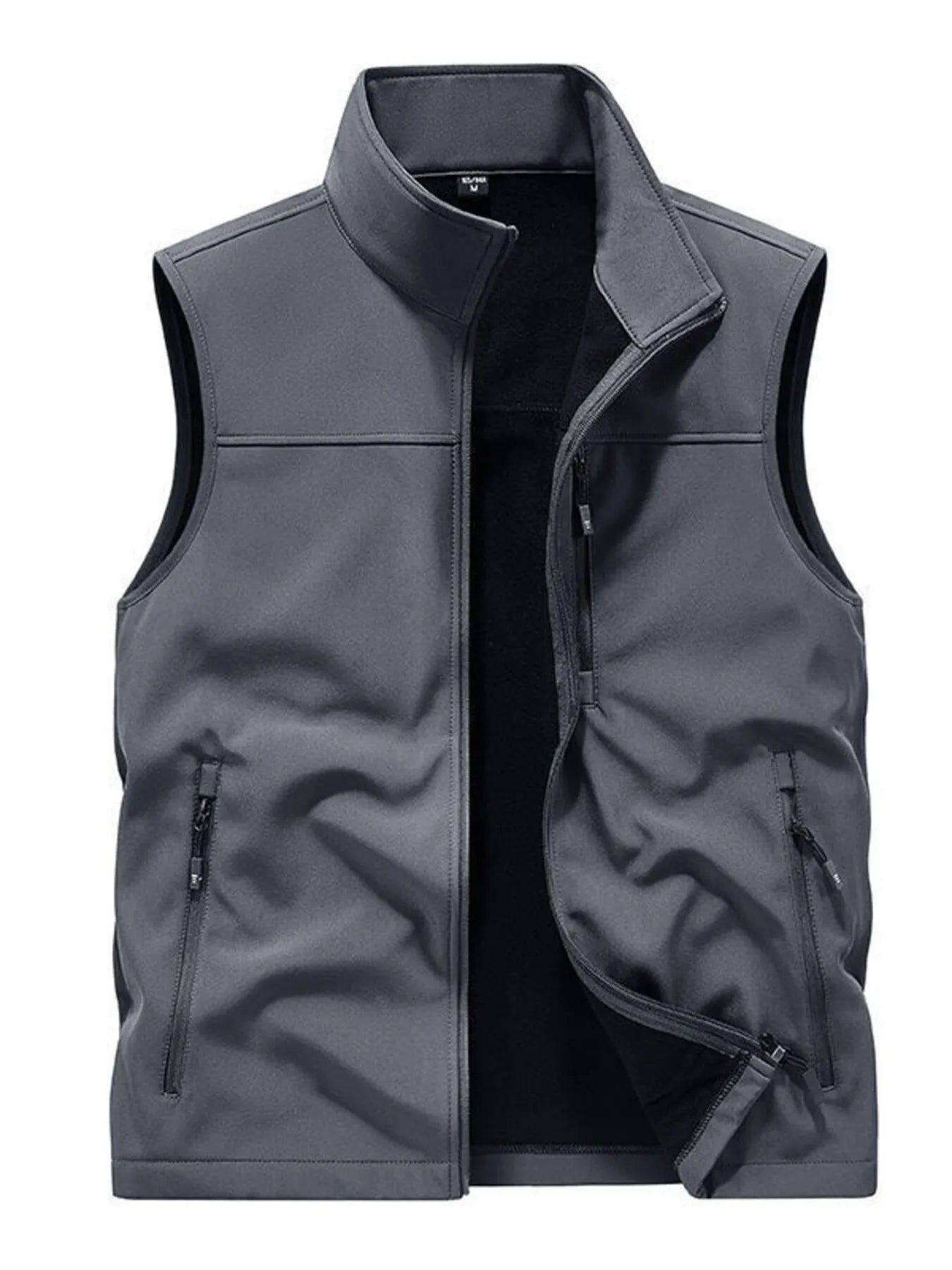 Men's Plus Size Casual Zip Up Fleece Lined Vest