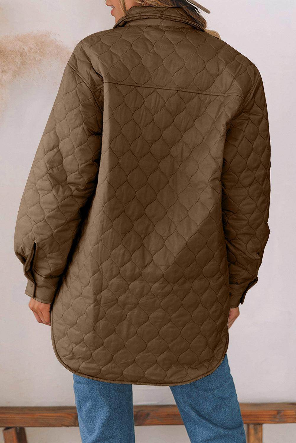 Snap Down Collared Winter Coat for Stylish Warmth