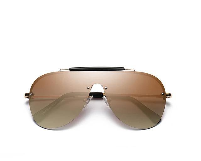 Fashion One-Piece Large Frame Aviator Men's Sunglasses
