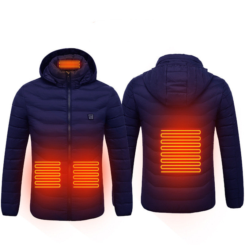 Winter Heated Jacket USB Electric Cotton Coat Zip-up Heater Thermal Clothing Heating Vest For Men