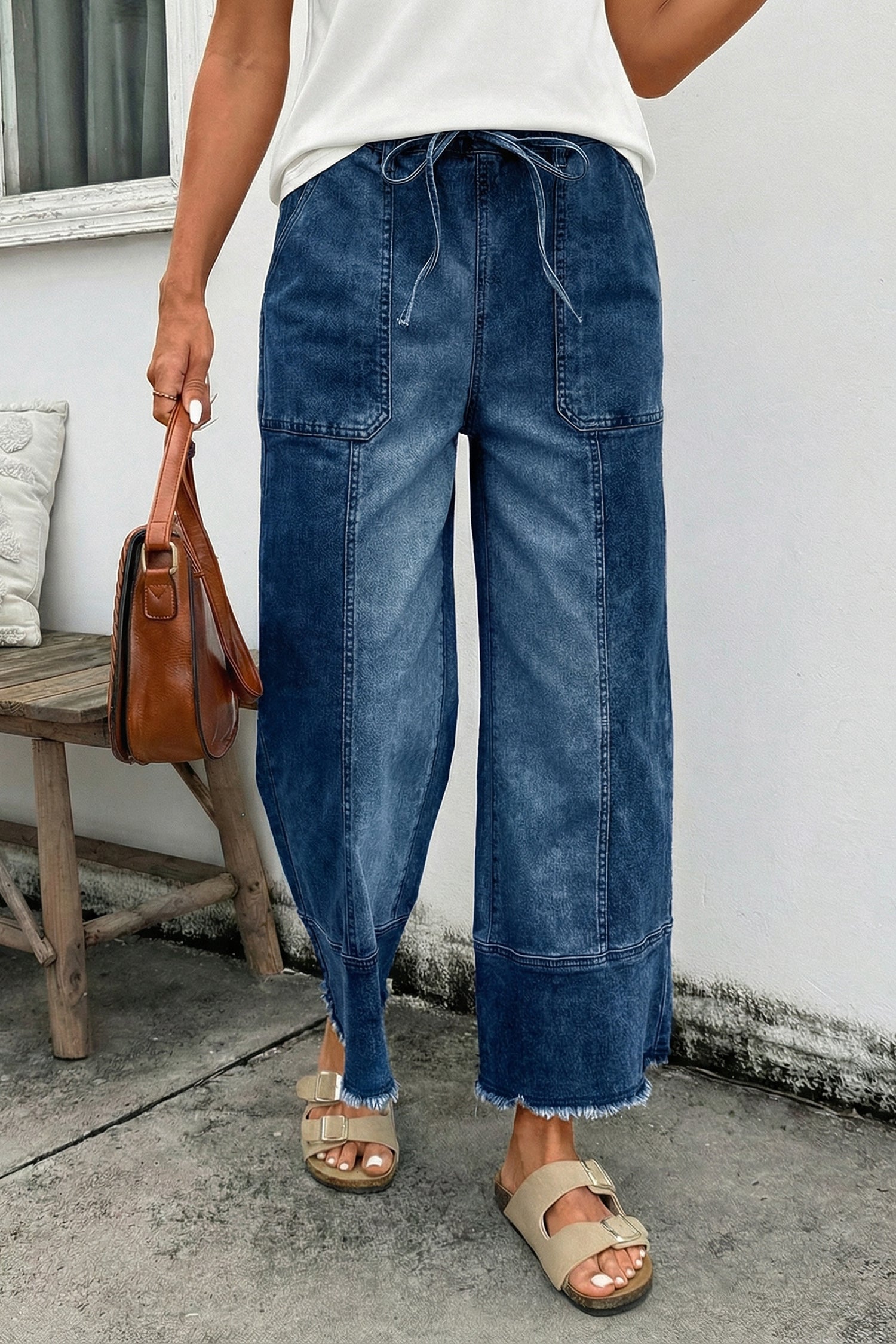 Women's Aleah Hem Wide Leg Jeans