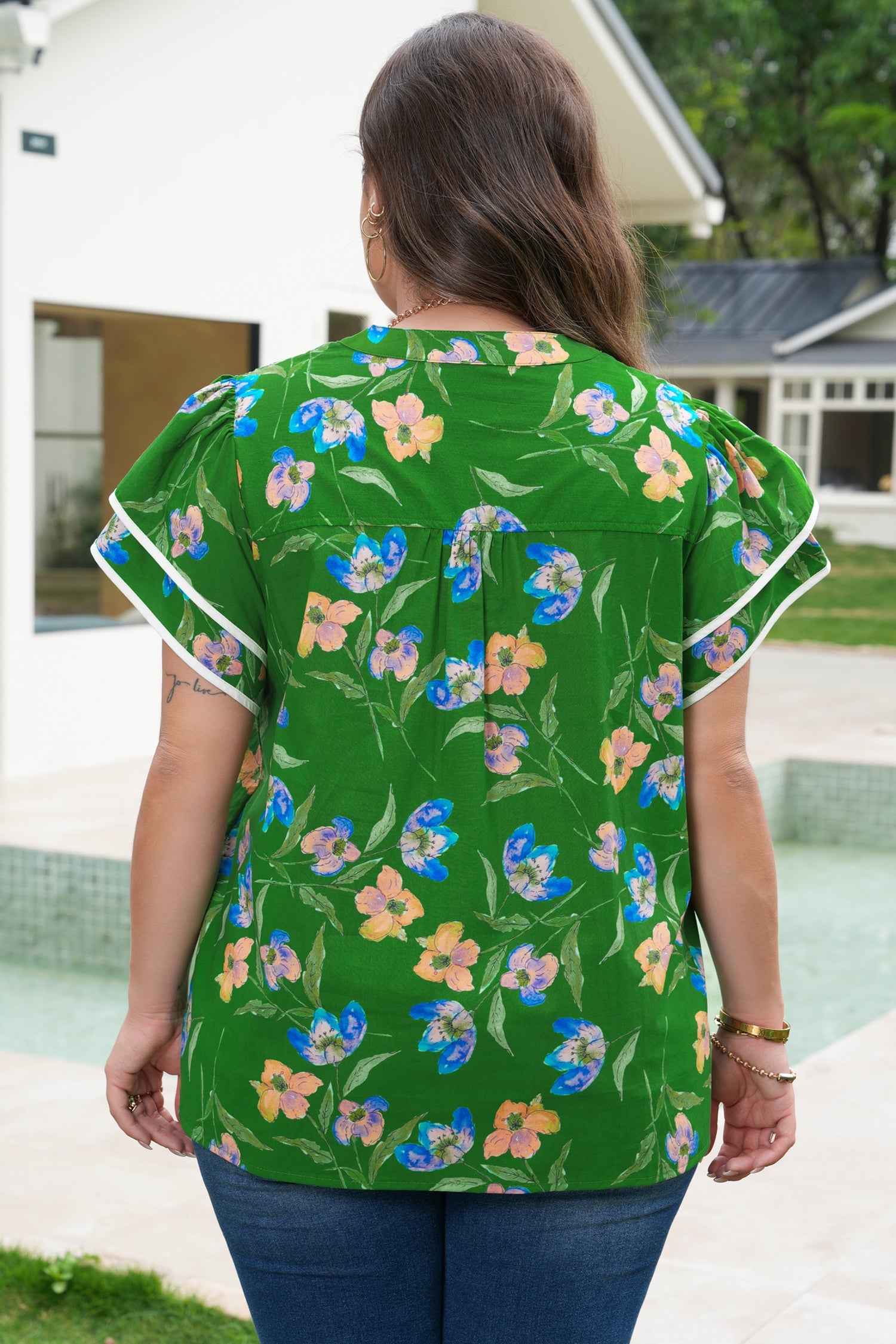 Women's Keilani Short Sleeve Floral PLUS Top