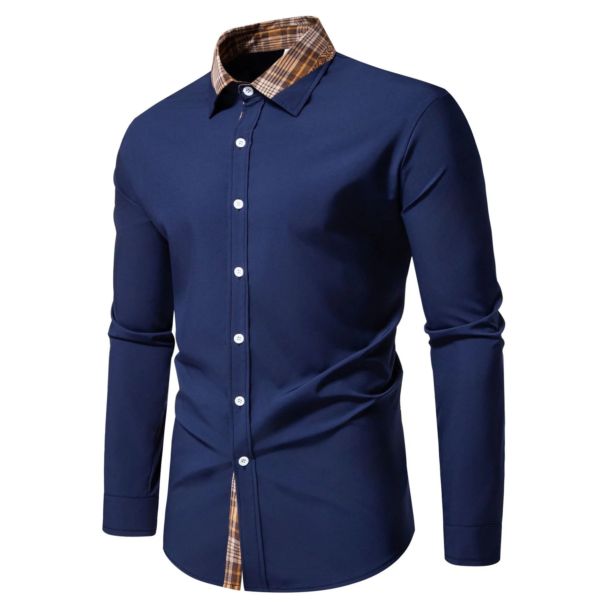 Men's Plus Size Plaid Collar Button Down Shirt