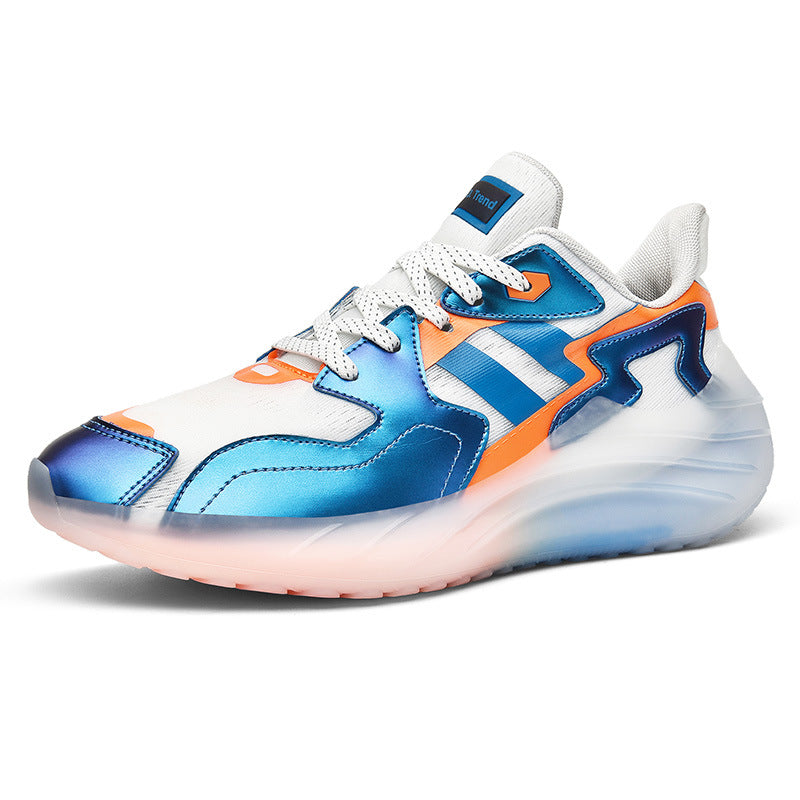 Men's Casual Breathable Jacquard Luminous Plus Size Trendy Shoes Round Toe See size chart under “more details”
