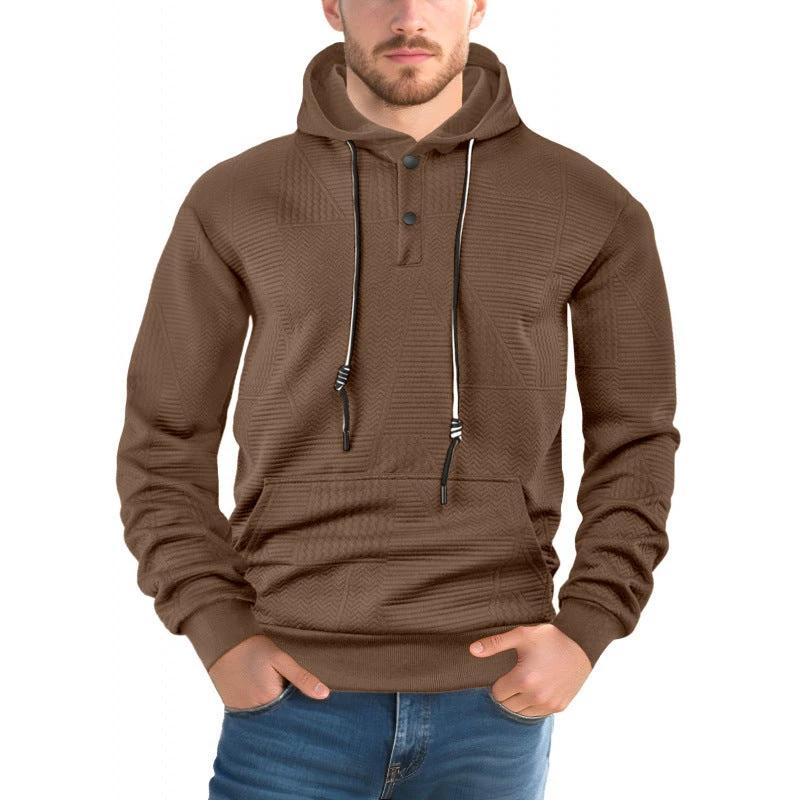 Men's Pullover Solid Color Casual Loose Long Sleeve Hooded Sweater