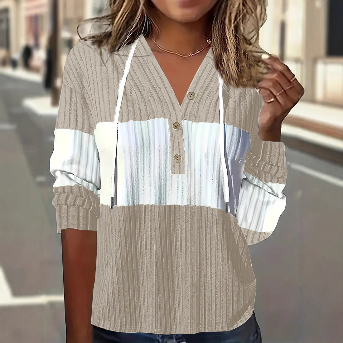 Women's Patchwork Versatile Dress And Hooded Long-sleeve Top