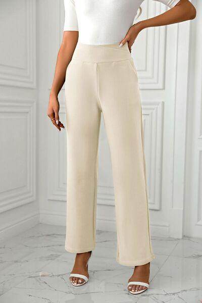 High Waist Straight Leg Pants for Women in Various Sizes