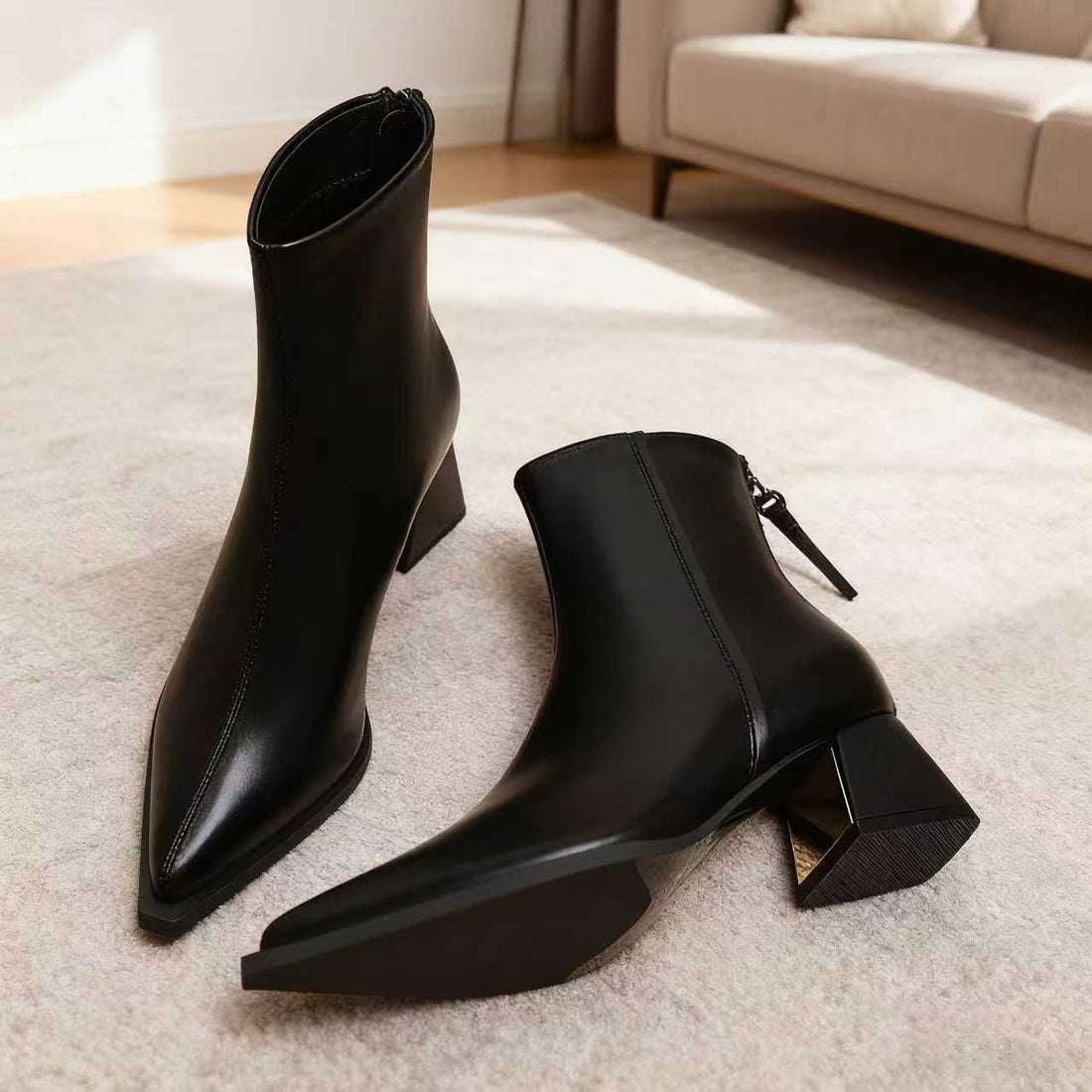 Chanel-Inspired Pointed-Toe Boots