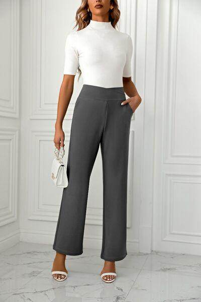 High Waist Straight Leg Pants for Women in Various Sizes