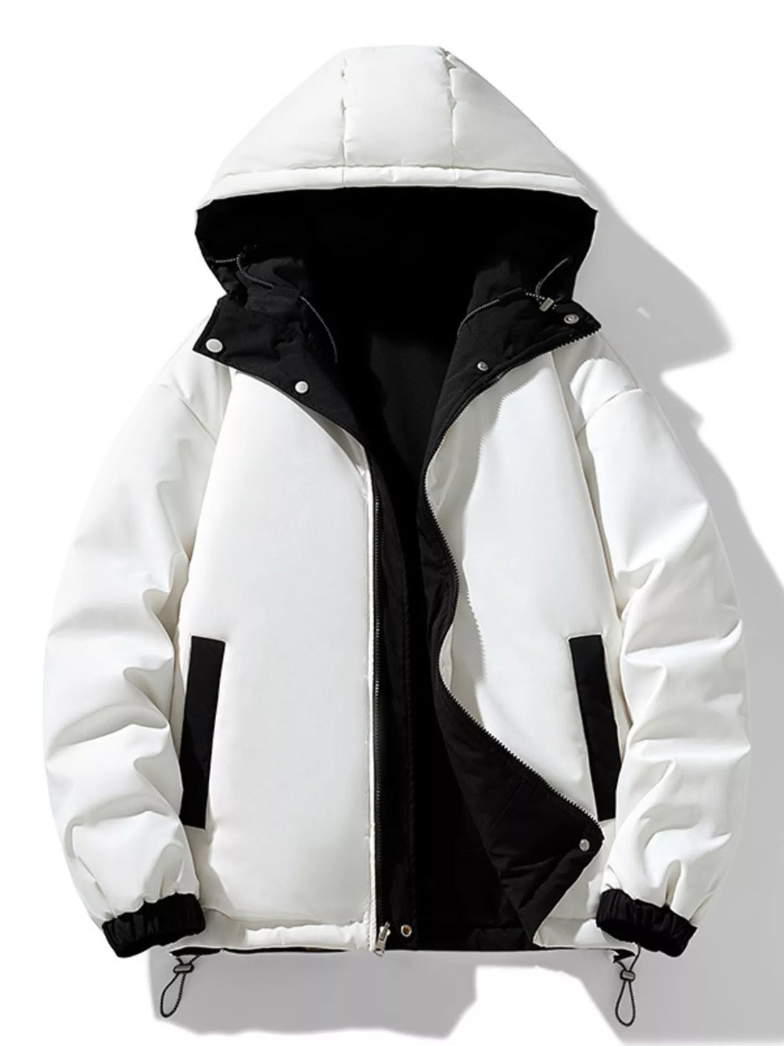 Men's Full Size Reversible Two-Tone Hooded Jacket Plus Size