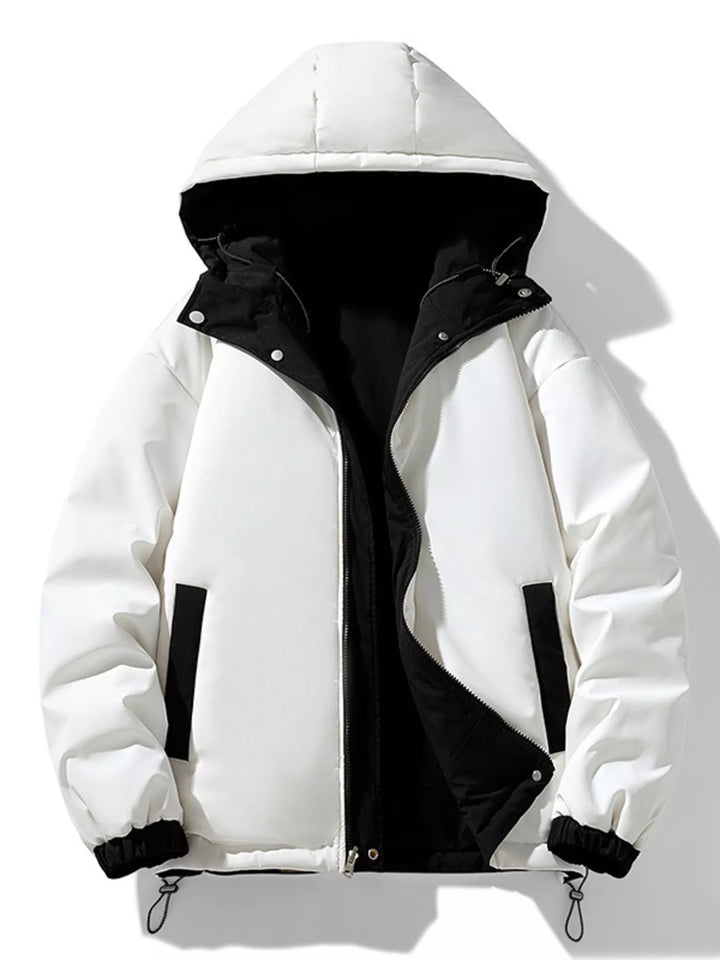Men's Full Size Reversible Two-Tone Hooded Jacket Plus Size