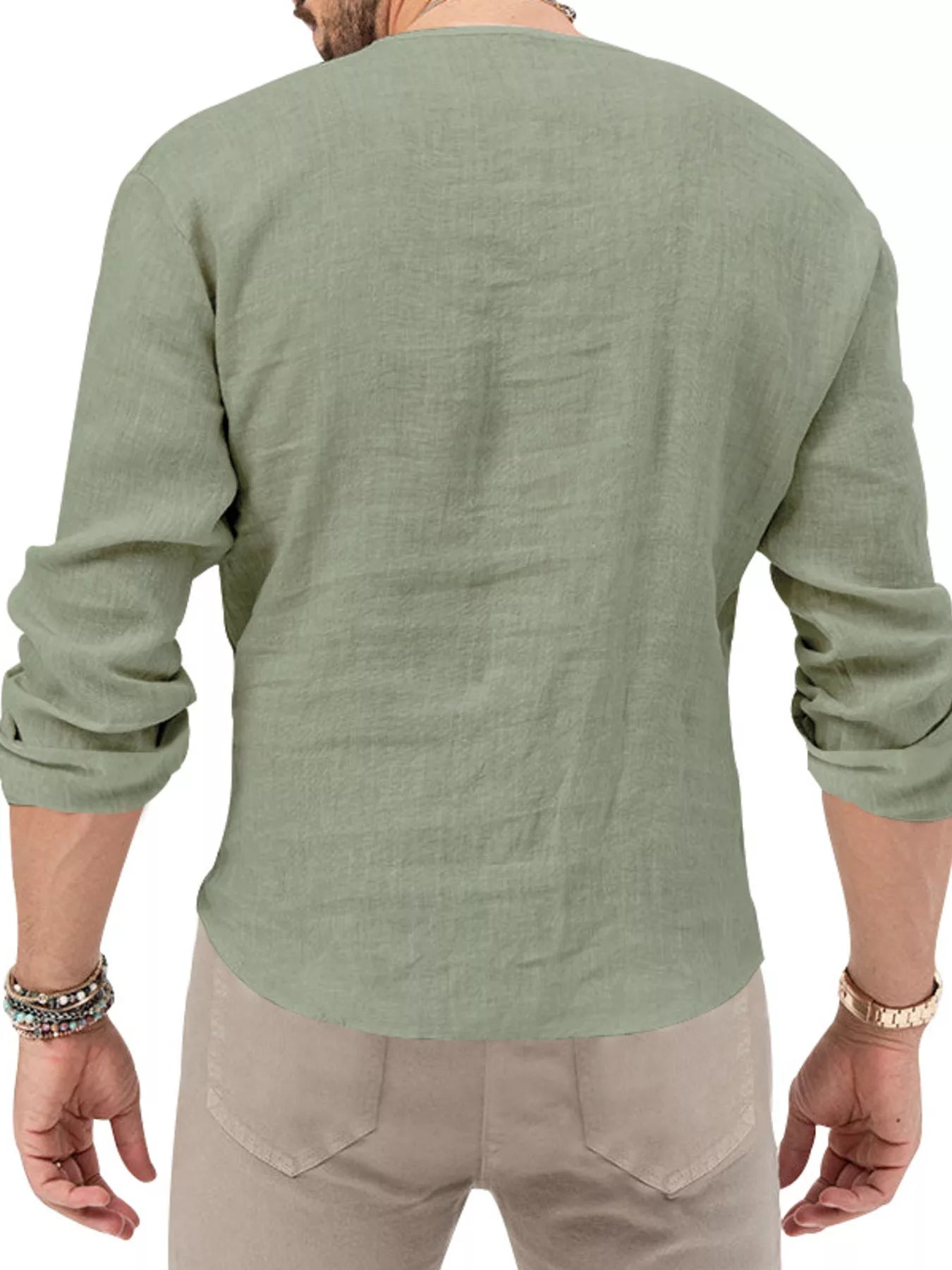 Men's Full Size Slim Fit Long Sleeve Blouse Plus Size