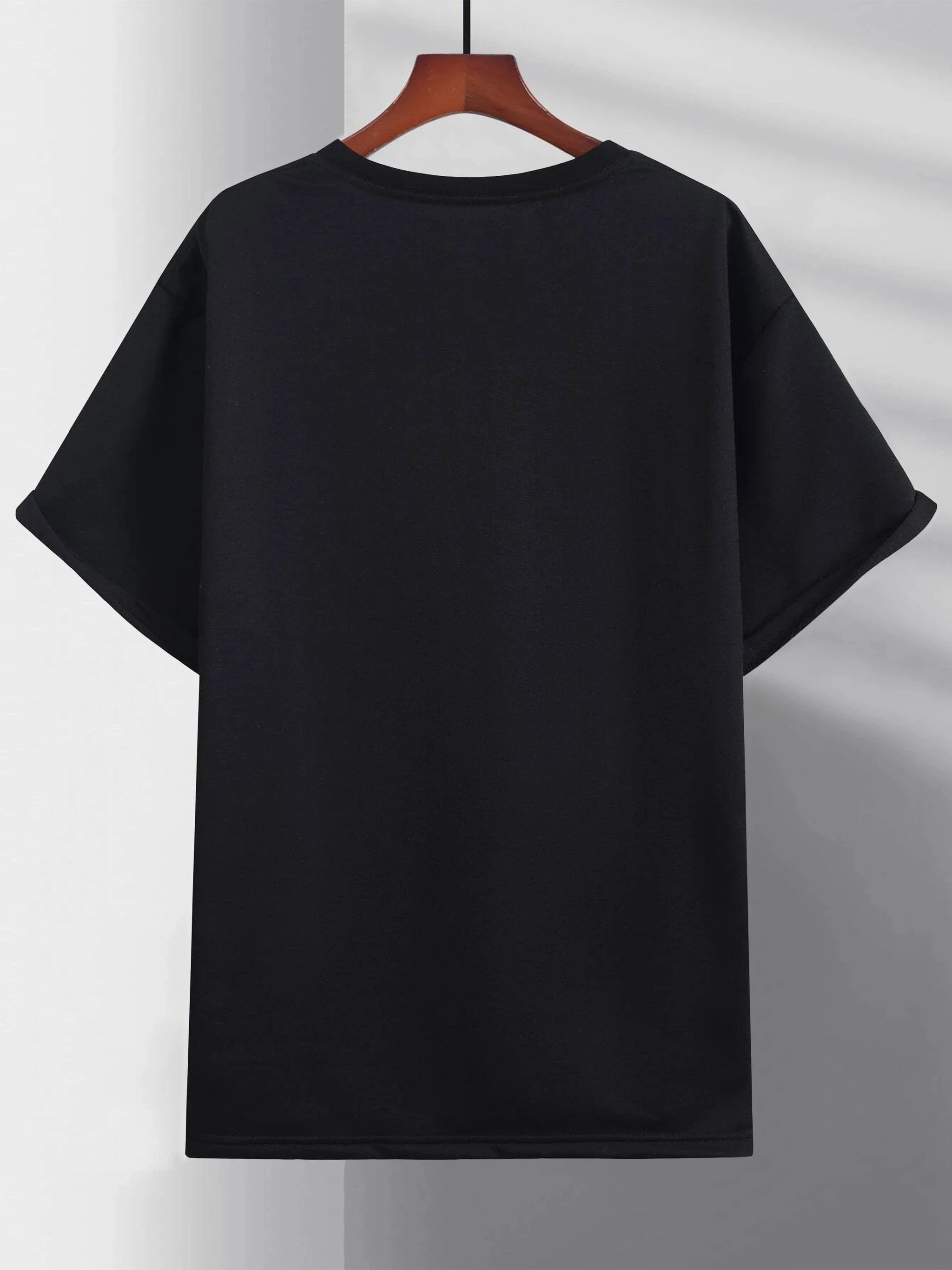 Large Men's Casual Fashion Sports T-shirt, Faith Pattern Round Neck Comfortable T-shirt Summer Clothing