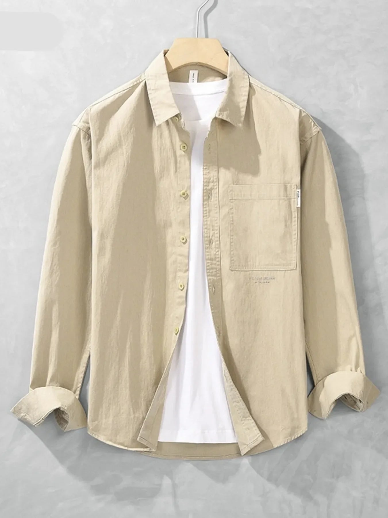 Men's Plus Size Button Up Long Sleeve Shirt