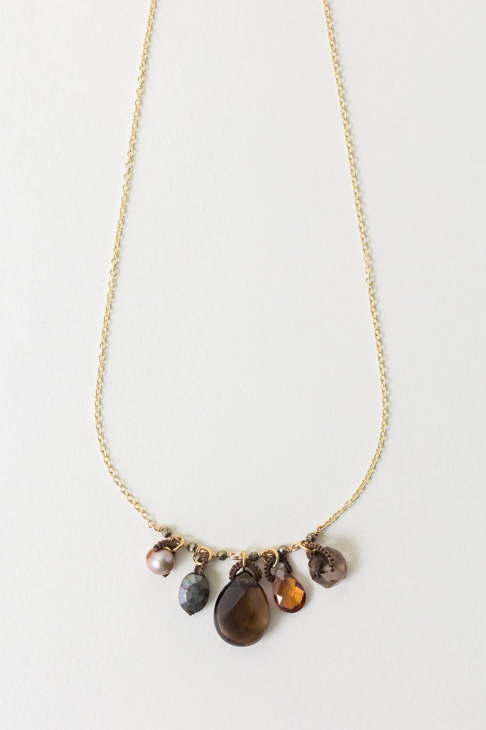 Women's Vermeil Necklace With Gemstone Dangles