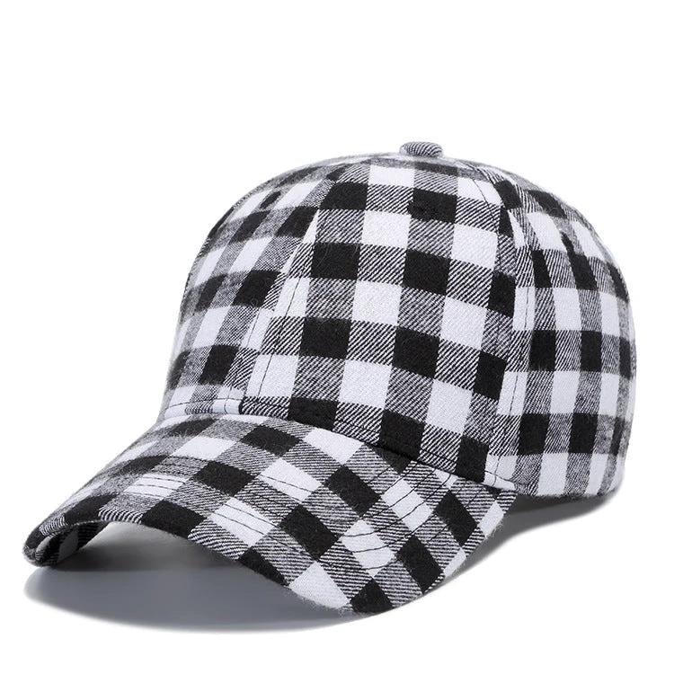Checkered Peak Baseball Hat For Men