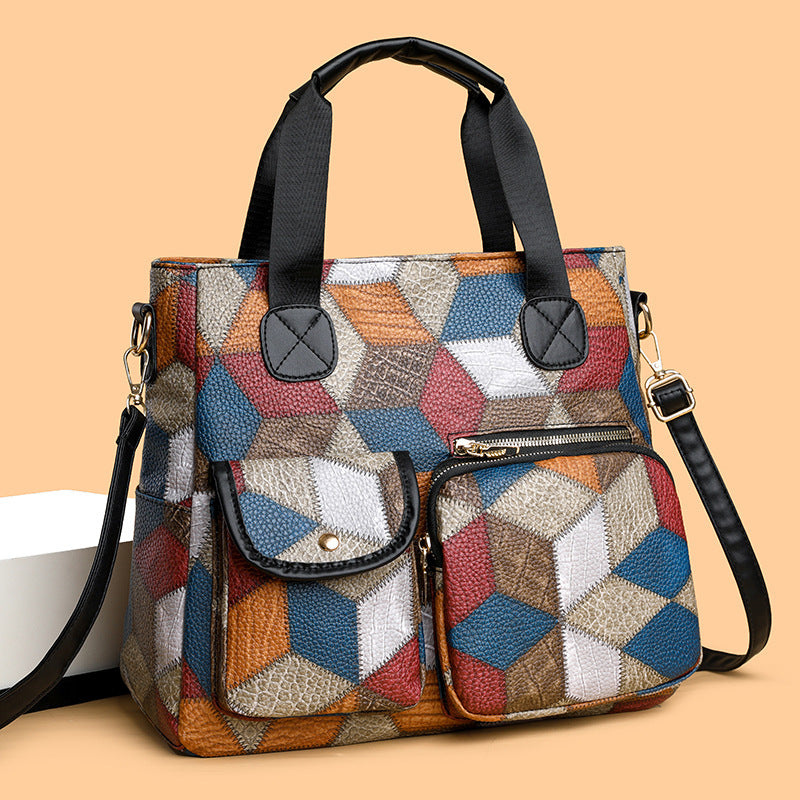 Retro Washed Leather Biker Crossbody Bag