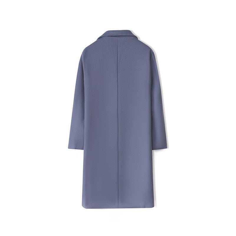 New Mens Mid-length Loose-fit Solid-color Padded Trench Coat