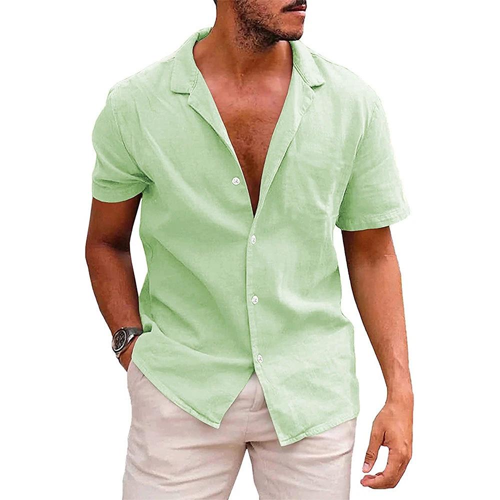 Men's Casual Beach Shirt - Short Sleeve Button Down for Effortless Summer Style
