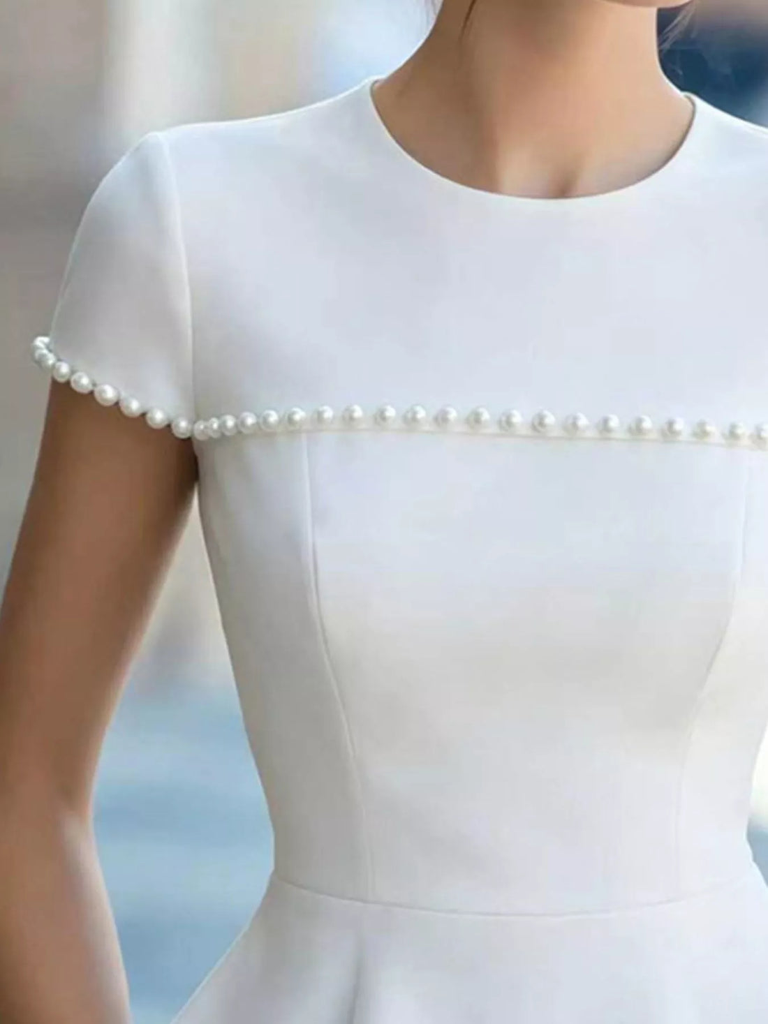 Women's Pearl Embellished Peplum T-Shirt
