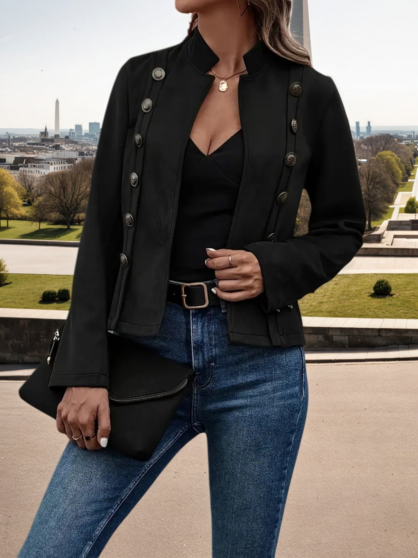 Women’s wide leg denim jacket