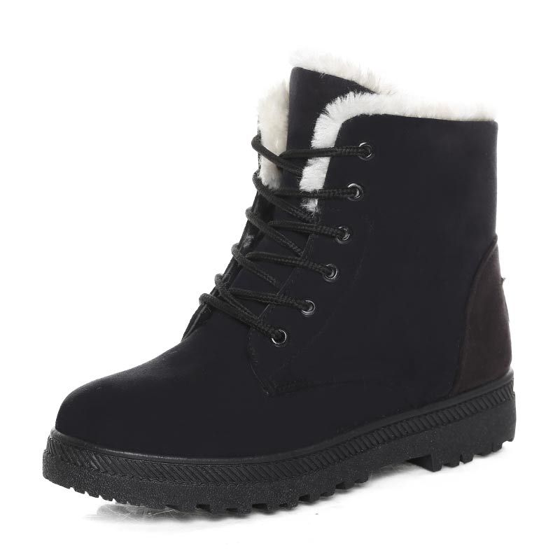 Women's Warm Plush Snow Boots | Cozy Ankle Boots with Rubber Sole
