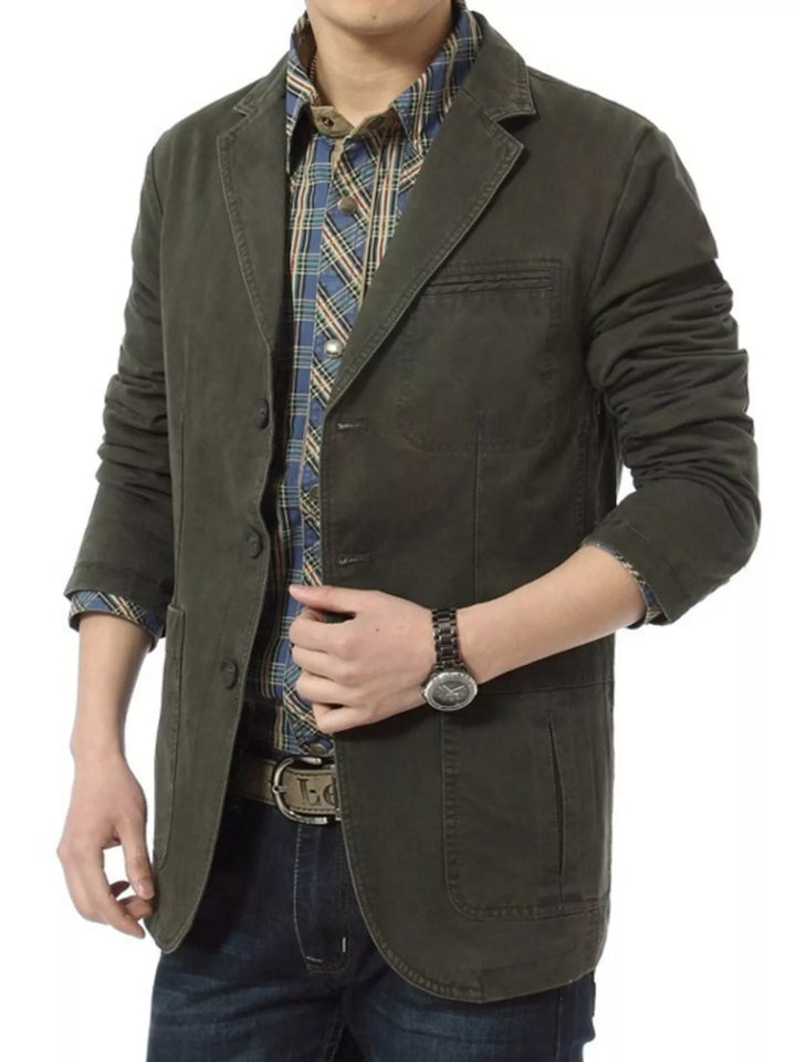Men's Plus Size Casual Button Up Blazer