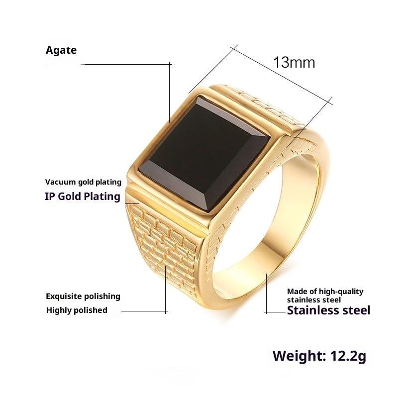 Glass Rhinestone Men's Ring
