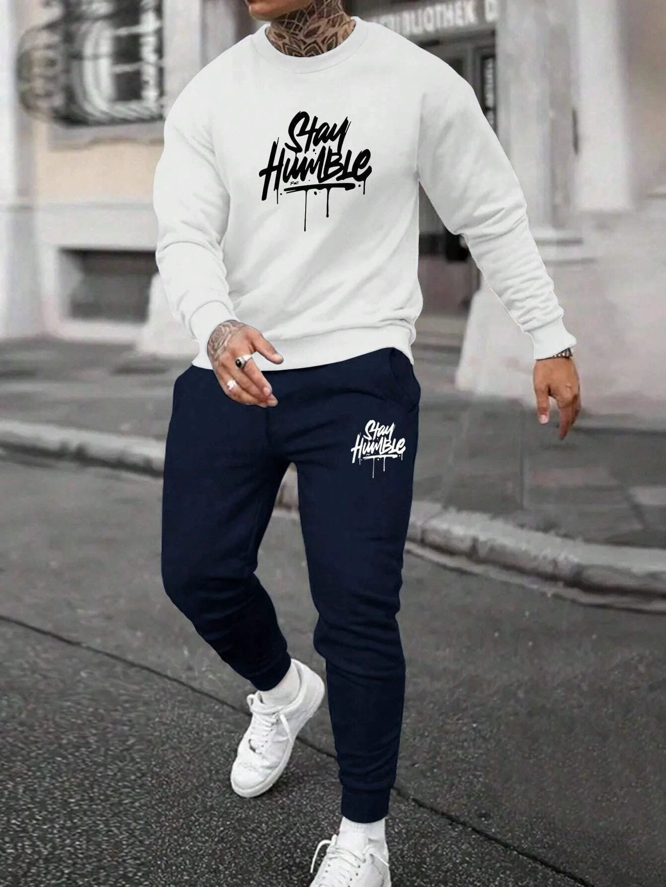 Round Neck Sweater Suit For Men