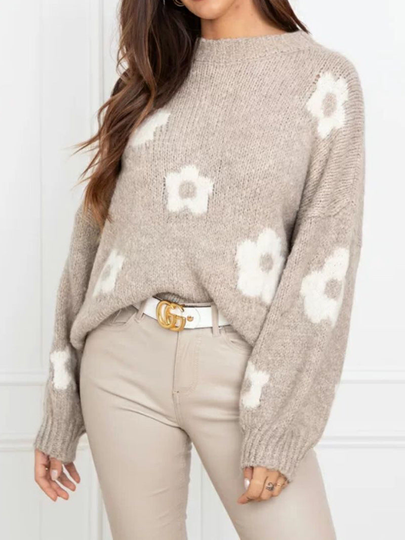 Autumn And Winter Women's Sweaters, Women's Floral Personalized Plus-size Trendy Sweaters See size chart under “more details”