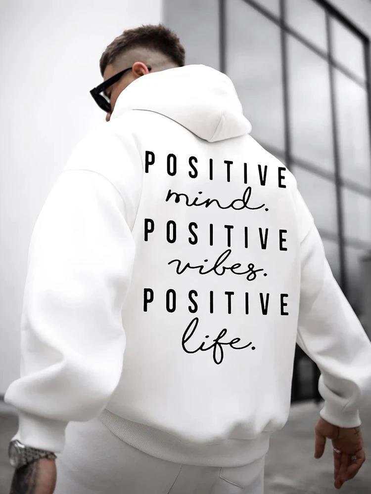 Men's Letter Print Hooded Sweater